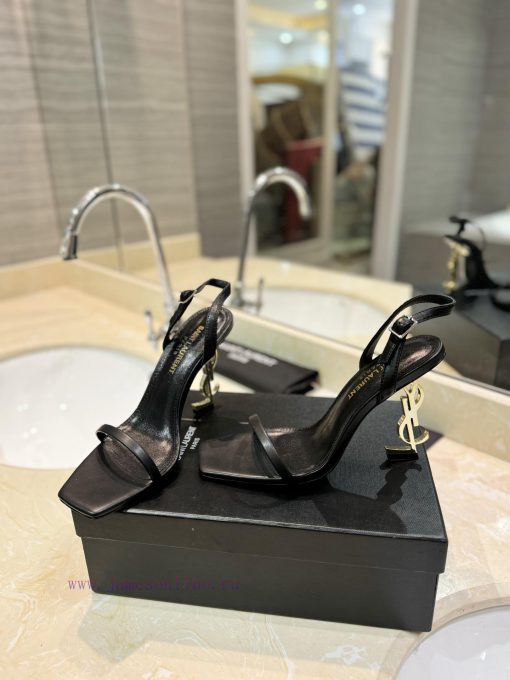 SAINT LAURENT YSL letter metal buckle baked paint YSL letter and high-heeled sandals color lafg341gm - Image 3