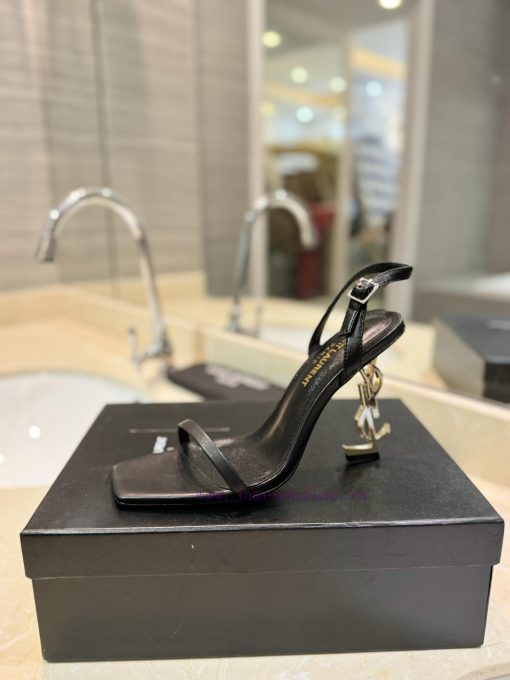 SAINT LAURENT YSL letter metal buckle baked paint YSL letter and high-heeled sandals color lafg341gm - Image 6