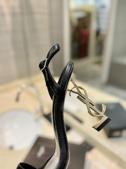 SAINT LAURENT YSL letter metal buckle baked paint YSL letter and high-heeled sandals color lafg341gm - Image 8