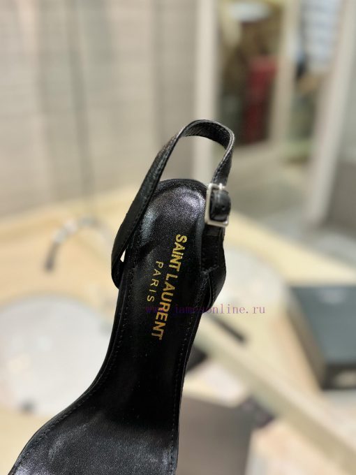 SAINT LAURENT YSL letter metal buckle baked paint YSL letter and high-heeled sandals color lafg341gm - Image 9