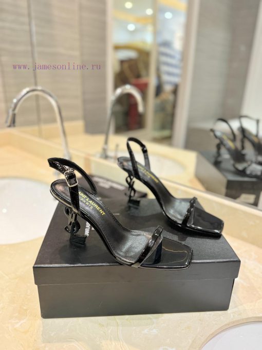 SAINT LAURENT YSL letter metal buckle baked paint YSL letter and high-heeled sandals color lsz1zegd9
