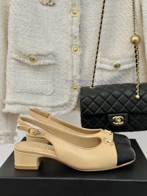 Chanel | Chanel 24P New Product ClassicDouble C thick heel empty sandalsThe shoe upper is maz0axj38s - Image 2
