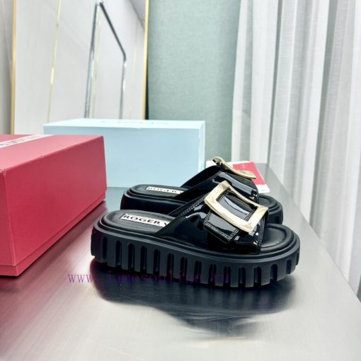 𝐑𝐨𝐠𝐞𝐫𝐕𝐢𝐯𝐢 * 2024 Spring/Summer New RV Women's Shoes Viv 'Go Stick Metal Buckle Leather Mulle810pci5z