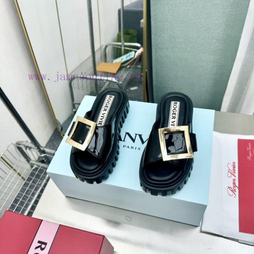 𝐑𝐨𝐠𝐞𝐫𝐕𝐢𝐯𝐢 * 2024 Spring/Summer New RV Women's Shoes Viv 'Go Stick Metal Buckle Leather Mulle810pci5z - Image 4