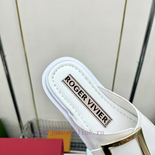 𝐑𝐨𝐠𝐞𝐫𝐕𝐢𝐯𝐢 * 2024 Spring/Summer New RV Women's Shoes Viv 'Go Stick Metal Buckle Leather Mulleptiqxvbs - Image 9