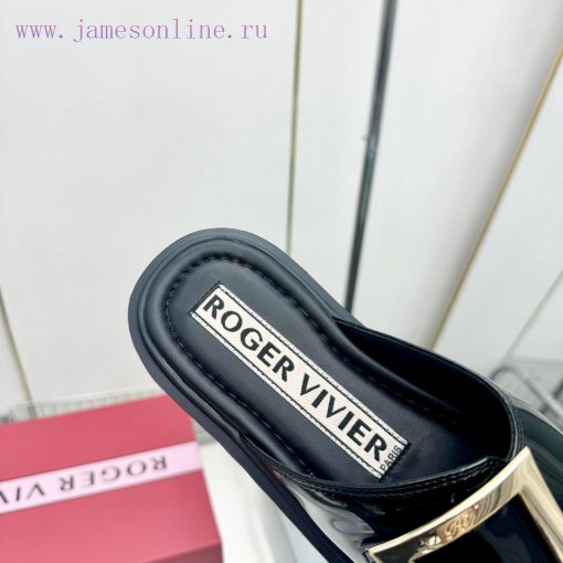 𝐑𝐨𝐠𝐞𝐫𝐕𝐢𝐯𝐢 * 2024 Spring/Summer New RV Women's Shoes Viv 'Go Stick Metal Buckle Leather Mulle810pci5z - Image 9