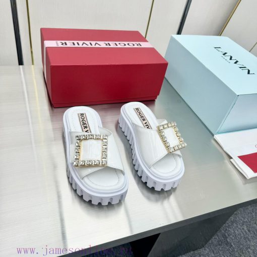 𝐑𝐨𝐠𝐞𝐫𝐕𝐢𝐯𝐢 * 2024 Spring/Summer New RV Women's Shoes Viv 'Go Stick Metal Buckle Leather Mullekygw76f6 - Image 3