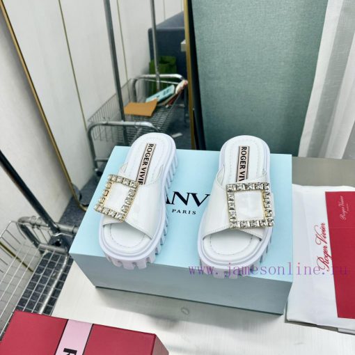 𝐑𝐨𝐠𝐞𝐫𝐕𝐢𝐯𝐢 * 2024 Spring/Summer New RV Women's Shoes Viv 'Go Stick Metal Buckle Leather Mullekygw76f6 - Image 4