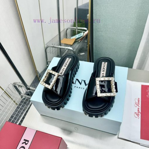 𝐑𝐨𝐠𝐞𝐫𝐕𝐢𝐯𝐢 * 2024 Spring/Summer New RV Women's Shoes Viv 'Go Stick Metal Buckle Leather Mulle9qb6ob40 - Image 4