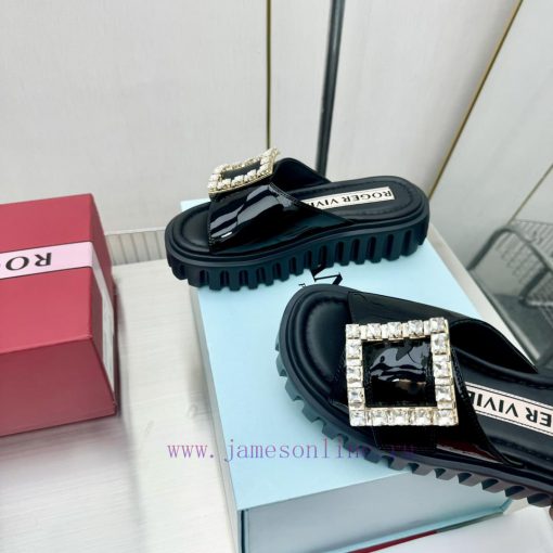 𝐑𝐨𝐠𝐞𝐫𝐕𝐢𝐯𝐢 * 2024 Spring/Summer New RV Women's Shoes Viv 'Go Stick Metal Buckle Leather Mulle9qb6ob40 - Image 7