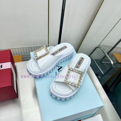 𝐑𝐨𝐠𝐞𝐫𝐕𝐢𝐯𝐢 * 2024 Spring/Summer New RV Women's Shoes Viv 'Go Stick Metal Buckle Leather Mullekygw76f6 - Image 8
