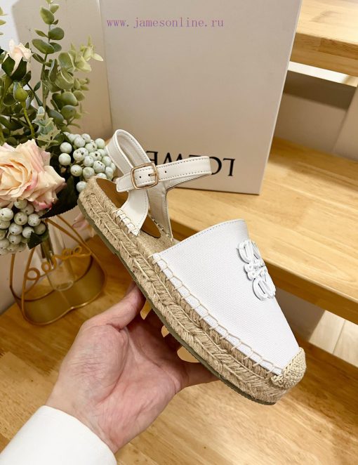 Brand LoeweLOEWE thick soled close toe slippers for fishermen, women's canvas and cowhide lezz0zcfqh - Image 3
