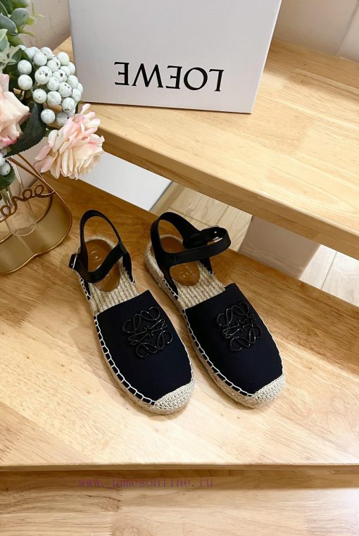 Brand LoeweLOEWE thick soled close toe slippers for fishermen, women's canvas and cowhide ledgc24i5n - Image 8