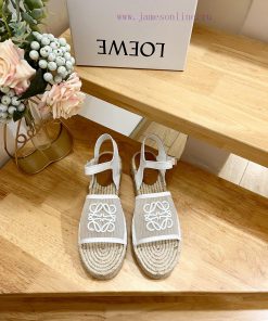 Brand LoeweLOEWE thick soled mesh slippers, fishing shoes for women, canvas and cowhide leathofyk53w