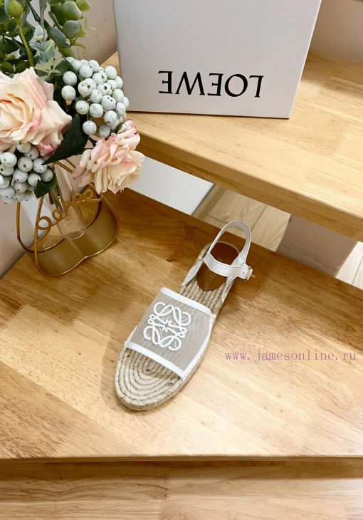 Brand LoeweLOEWE thick soled mesh slippers, fishing shoes for women, canvas and cowhide leathofyk53w - Image 6