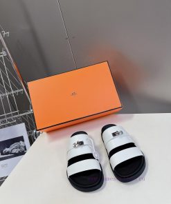 Male 10 Η ERMES Hermes Spring/Summer Classic Couple's Second Uncle Slippers Chypre Ugly Cutecn72a84m