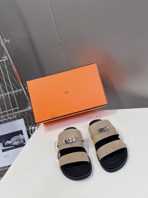 Male 10 Η ERMES Hermes Spring/Summer Classic Couple's Second Uncle Slippers Chypre Ugly Cutecujnueyb - Image 2