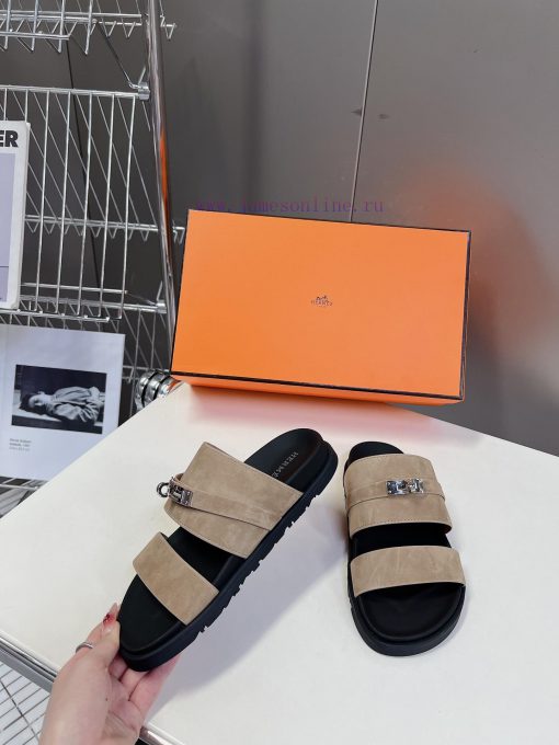 Male 10 Η ERMES Hermes Spring/Summer Classic Couple's Second Uncle Slippers Chypre Ugly Cutecujnueyb - Image 5