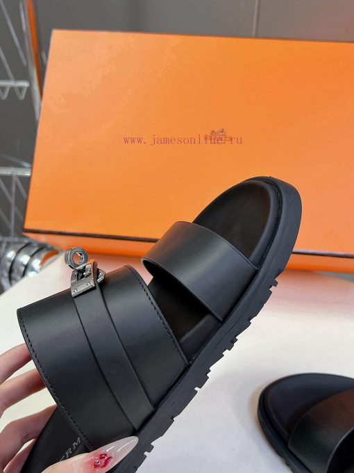 Male 10 Η ERMES Hermes Spring/Summer Classic Couple's Second Uncle Slippers Chypre Ugly Cuten9ld7csf - Image 8