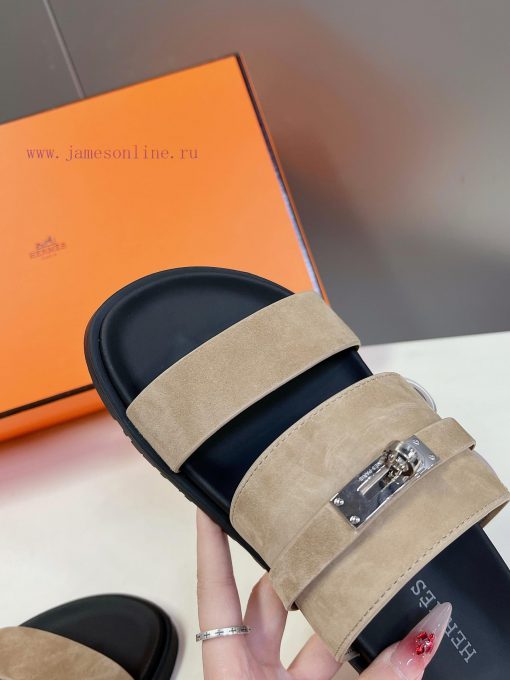 Male 10 Η ERMES Hermes Spring/Summer Classic Couple's Second Uncle Slippers Chypre Ugly Cutecujnueyb - Image 9
