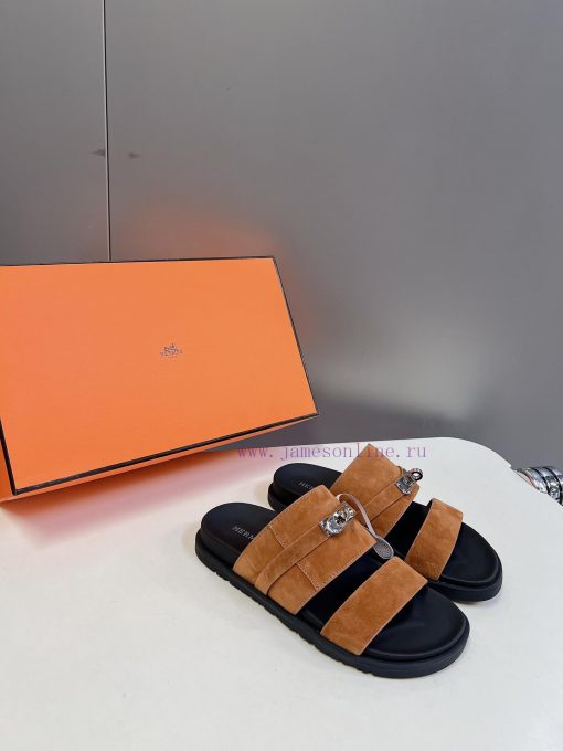 Male 10 Η ERMES Hermes Spring/Summer Classic Couple's Second Uncle Slippers Chypre Ugly Cutekhlwfa3c - Image 3
