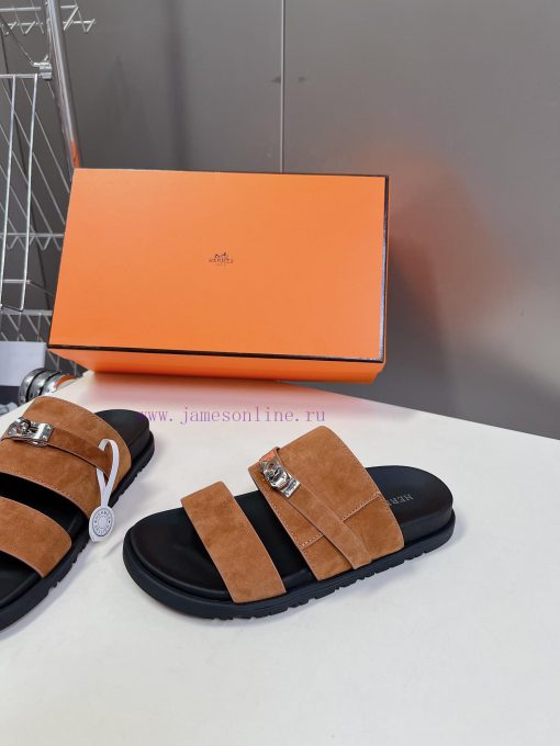Male 10 Η ERMES Hermes Spring/Summer Classic Couple's Second Uncle Slippers Chypre Ugly Cutekhlwfa3c - Image 4