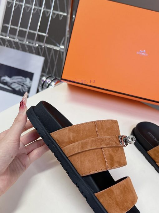 Male 10 Η ERMES Hermes Spring/Summer Classic Couple's Second Uncle Slippers Chypre Ugly Cutekhlwfa3c - Image 10