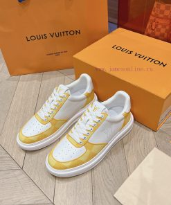 LV new white shoes men's checkerboard seriesGrid color blocked pure cowhide 3D printed breat2eec5xy7