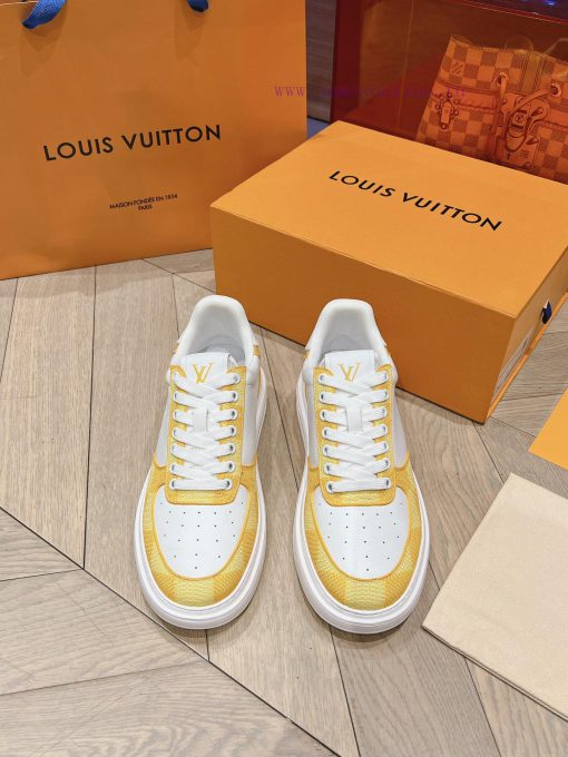 LV new white shoes men's checkerboard seriesGrid color blocked pure cowhide 3D printed breat2eec5xy7 - Image 3