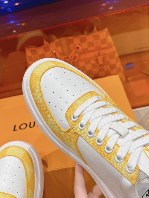 LV new white shoes men's checkerboard seriesGrid color blocked pure cowhide 3D printed breat2eec5xy7 - Image 9