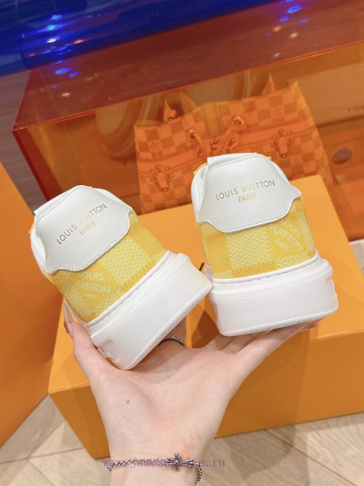 LV new white shoes men's checkerboard seriesGrid color blocked pure cowhide 3D printed breat2eec5xy7 - Image 10