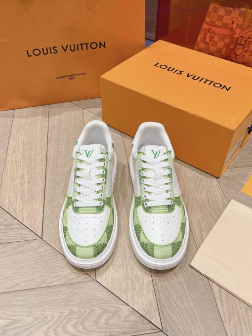 LV new white shoes men's checkerboard seriesGrid color blocked pure cowhide 3D printed breatgzrzocn3 - Image 3