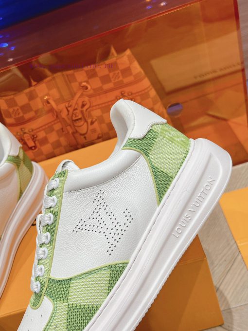 LV new white shoes men's checkerboard seriesGrid color blocked pure cowhide 3D printed breatgzrzocn3 - Image 8