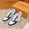 LV new white shoes men's checkerboard seriesGrid color blocked pure cowhide 3D printed breatxewqsk1b