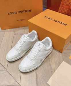 LV new white shoes men's letter seriesAlphabet color blocked pure cowhide 3D printed breatha0ywvdb06
