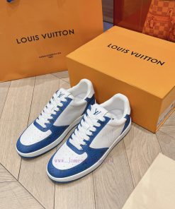 LV new white shoes men's letter seriesAlphabet color blocked pure cowhide 3D printed breatha8loxp382