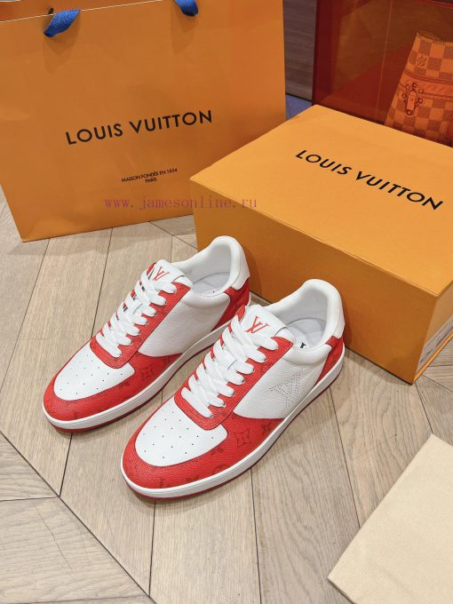 LV new white shoes men's letter seriesAlphabet color blocked pure cowhide 3D printed breathagsy7zn5y - Image 2