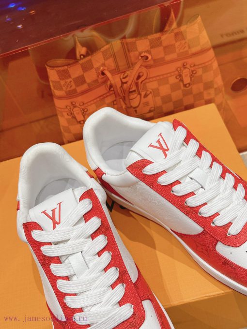 LV new white shoes men's letter seriesAlphabet color blocked pure cowhide 3D printed breathagsy7zn5y - Image 7