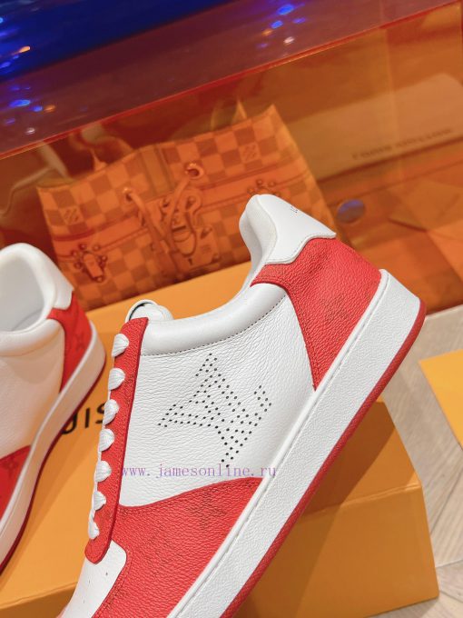 LV new white shoes men's letter seriesAlphabet color blocked pure cowhide 3D printed breathagsy7zn5y - Image 8