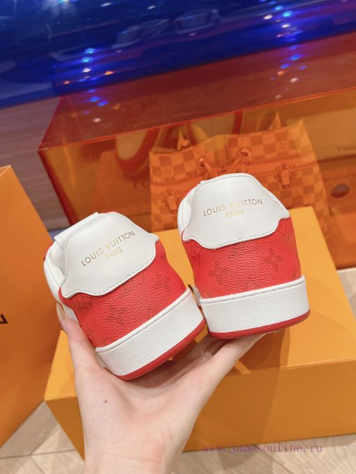 LV new white shoes men's letter seriesAlphabet color blocked pure cowhide 3D printed breathagsy7zn5y - Image 10