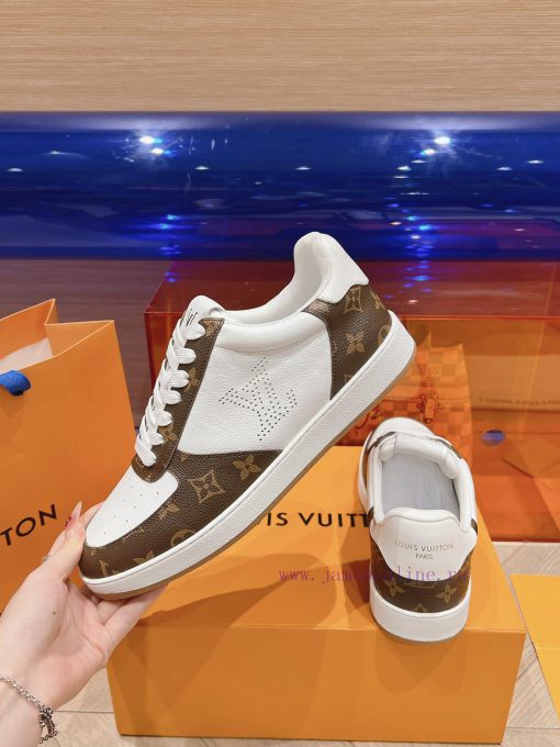 LV new white shoes men's letter seriesAlphabet color blocked pure cowhide 3D printed breathael1x8e8p - Image 6