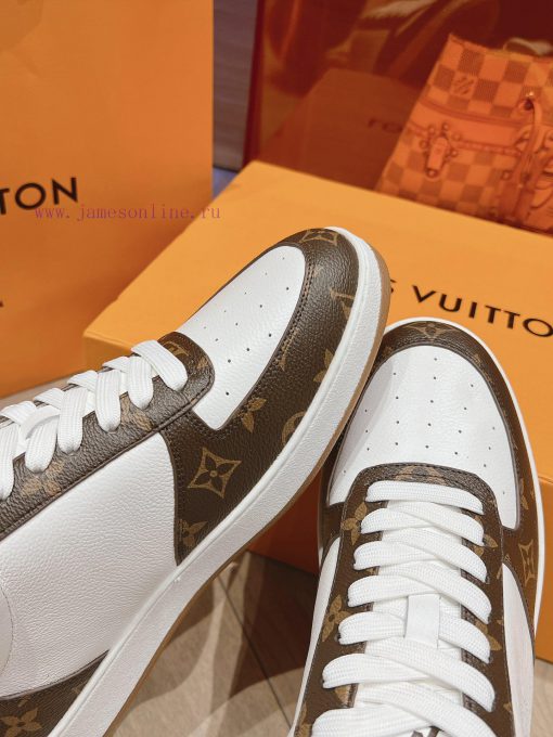 LV new white shoes men's letter seriesAlphabet color blocked pure cowhide 3D printed breathael1x8e8p - Image 8
