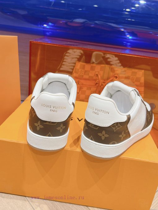 LV new white shoes men's letter seriesAlphabet color blocked pure cowhide 3D printed breathael1x8e8p - Image 9