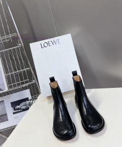LOEWE 24ss autumn and winter new style square heel thick soled women's boots, foot pedaling 5pno9cqo