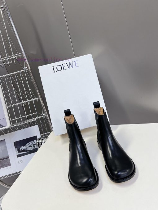 LOEWE 24ss autumn and winter new style square heel thick soled women's boots, foot pedaling 5pno9cqo