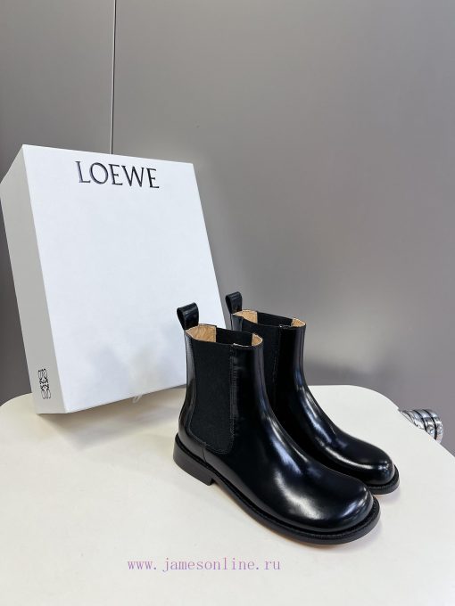 LOEWE 24ss autumn and winter new style square heel thick soled women's boots, foot pedaling q07eafoh - Image 3