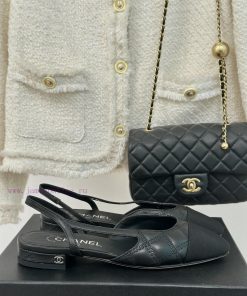 Chanel | Chanel Classic Sling BackColor blocked diamond grid thick heel empty sandalsAlthougofnrppuq