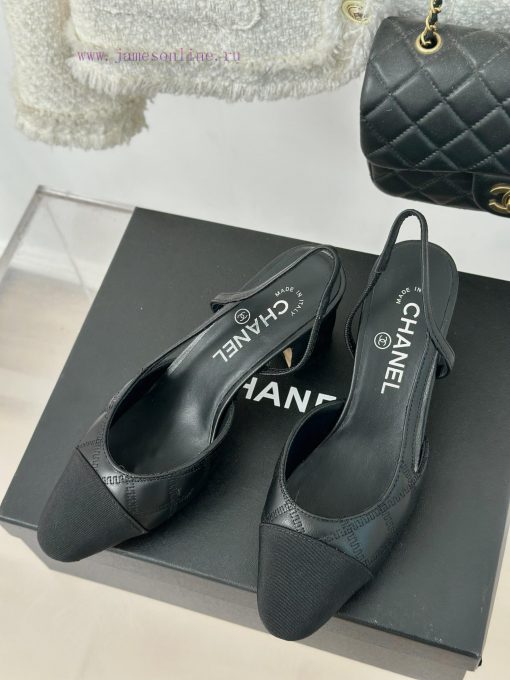 Chanel | Chanel Classic Sling BackColor blocked diamond grid thick heel empty sandalsAlthougf31f8jk9 - Image 3