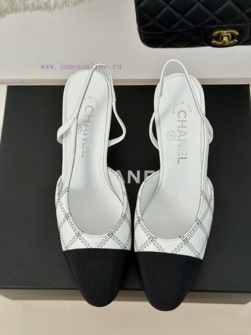 Chanel | Chanel Classic Sling BackColor blocked diamond grid thick heel empty sandalsAlthougknhodvlj - Image 5