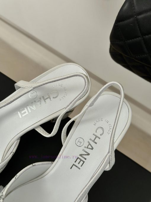 Chanel | Chanel Classic Sling BackColor blocked diamond grid thick heel empty sandalsAlthougknhodvlj - Image 9